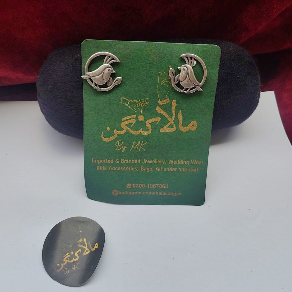 Oxidized Sparrow Earring