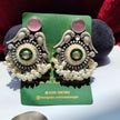 Oxidized Bird Pearl Earring