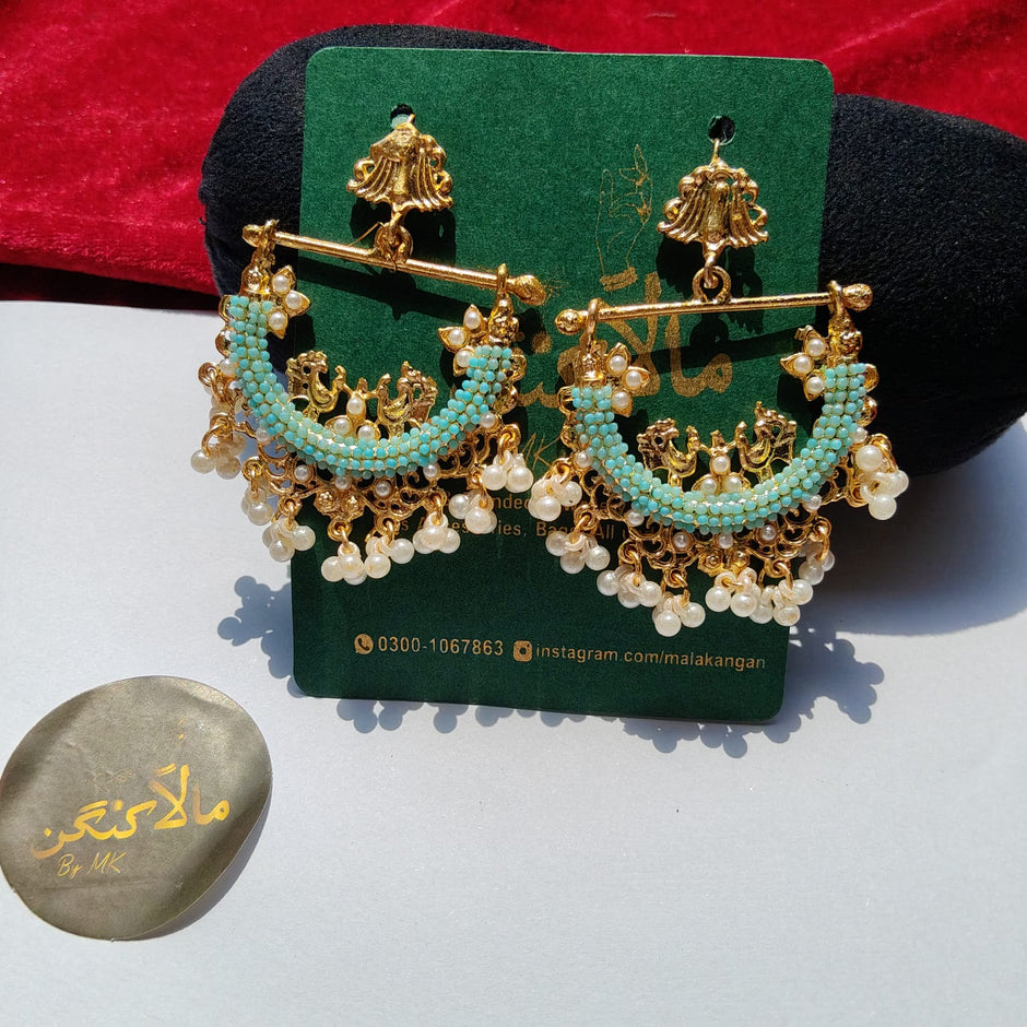Ferozi Peacock Earring