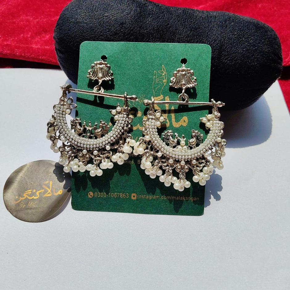 White Peacock Earring