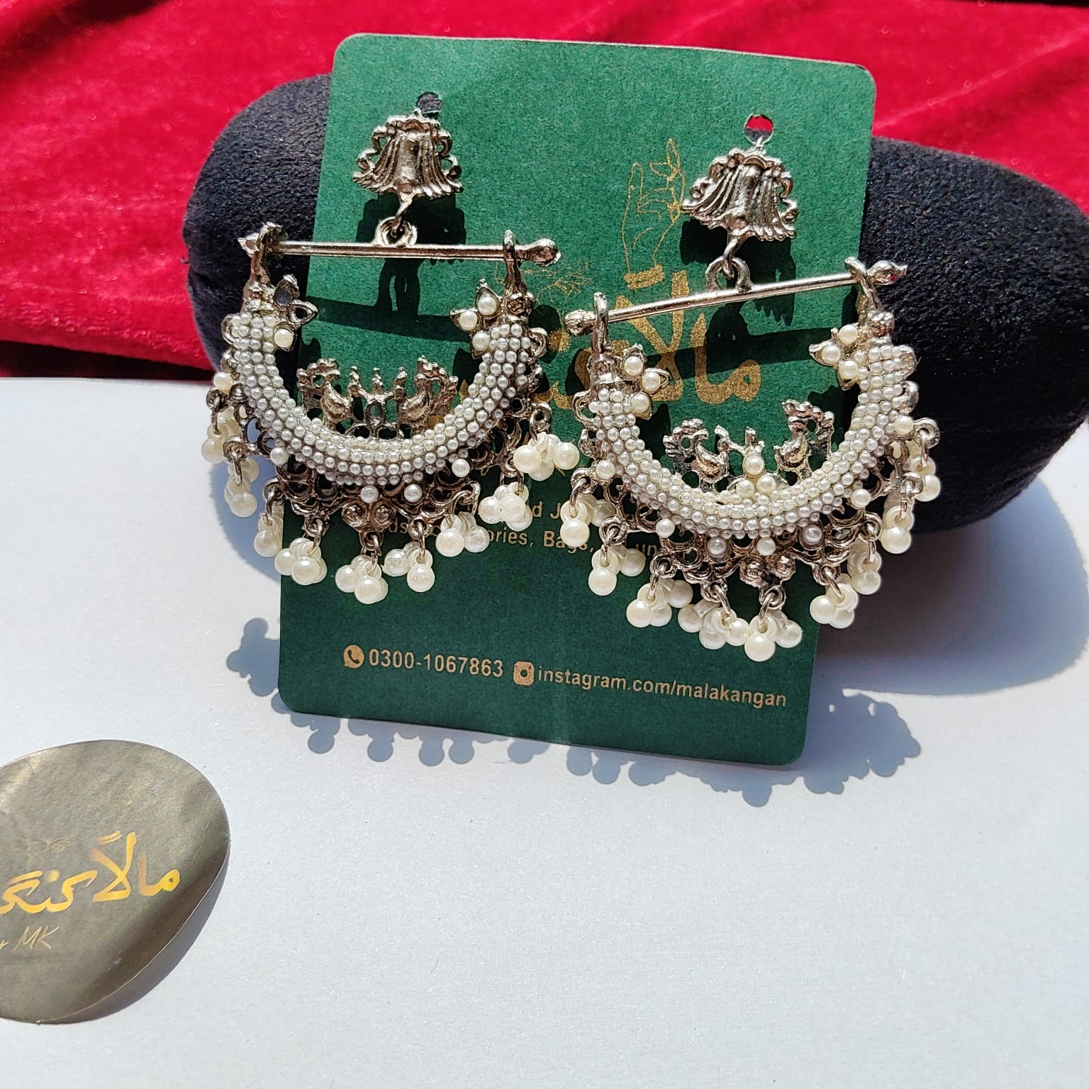 White Peacock Earring