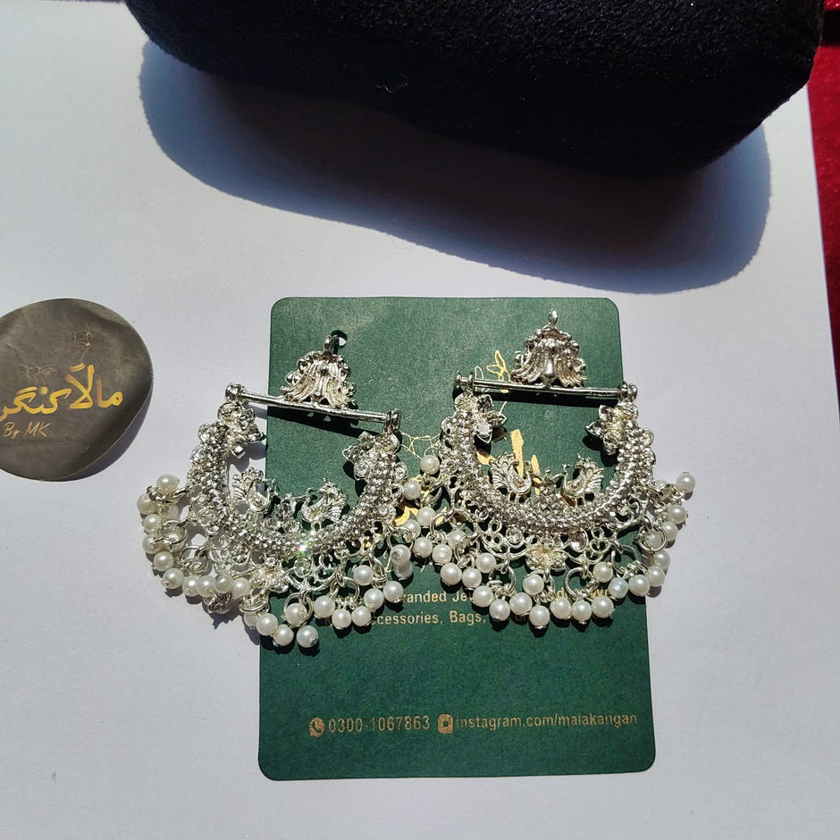 Silver Peacocks Earring