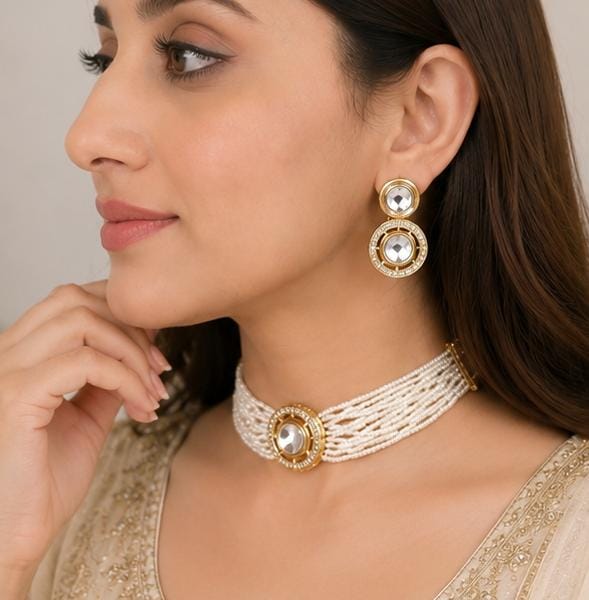 Kundan Pearl Choker Set