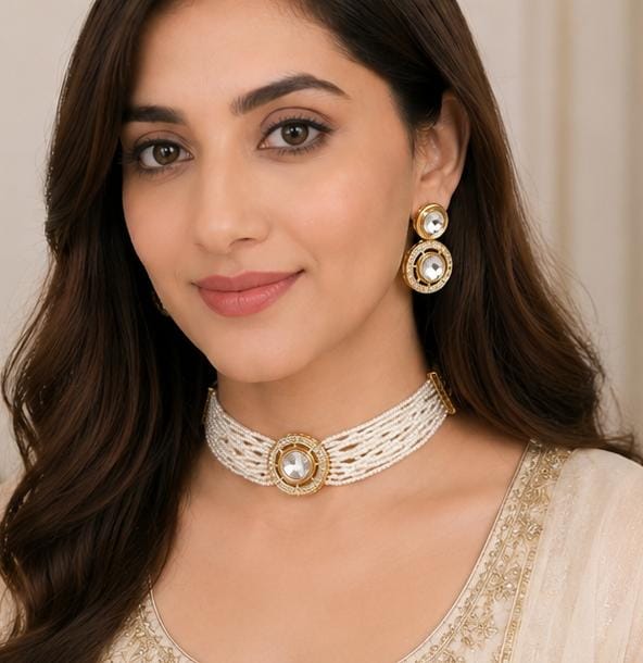 Kundan Pearl Choker Set