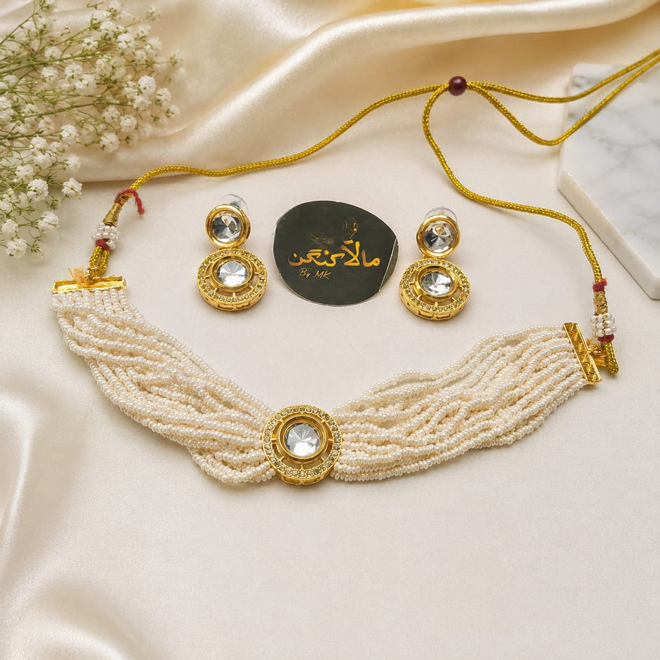 Kundan Pearl Choker Set