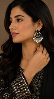 Black Pearl Chandbali Earrings