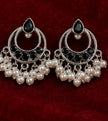 Black Pearl Chandbali Earrings