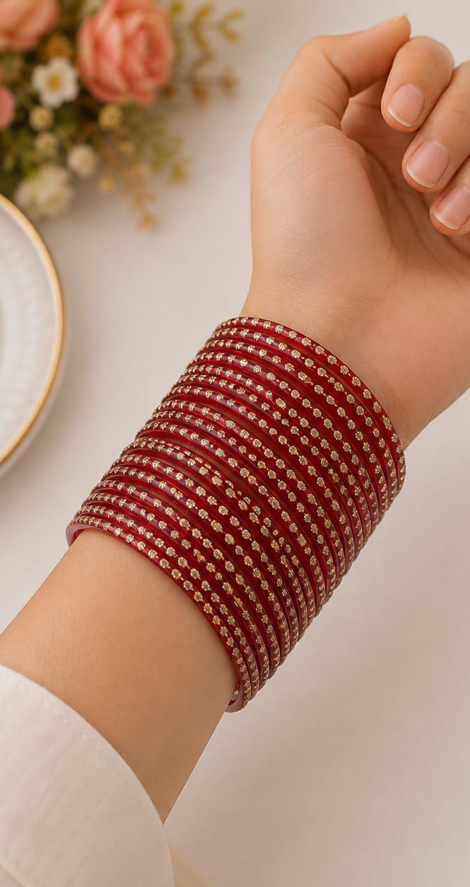 Red Raindrop Bangles