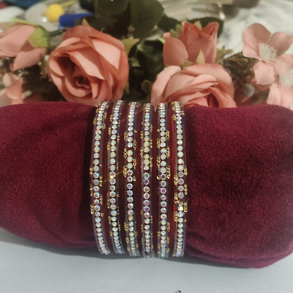 Mehroon Stone Bangles