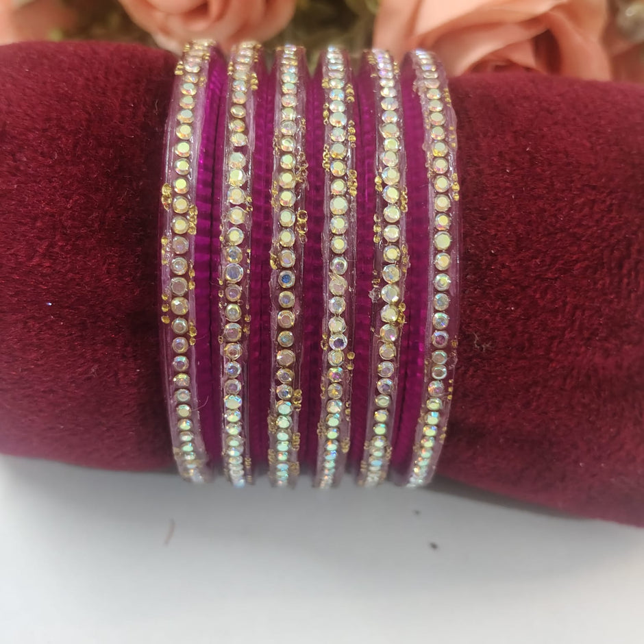 Pink Stone Bangles