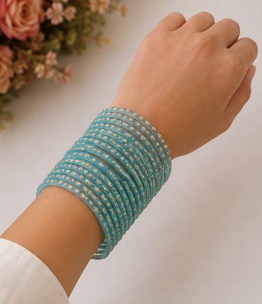 Raindrop Sky Blue Bangles