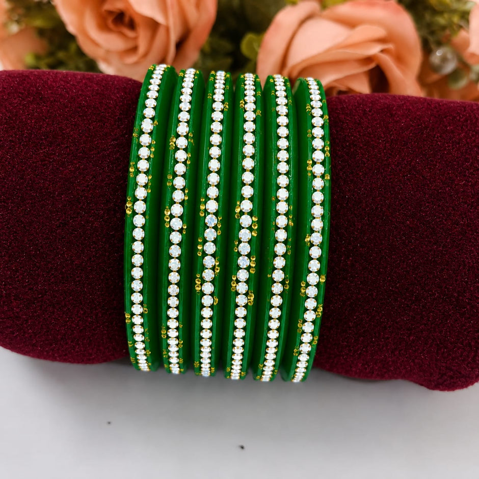 Green  Stone Bangles