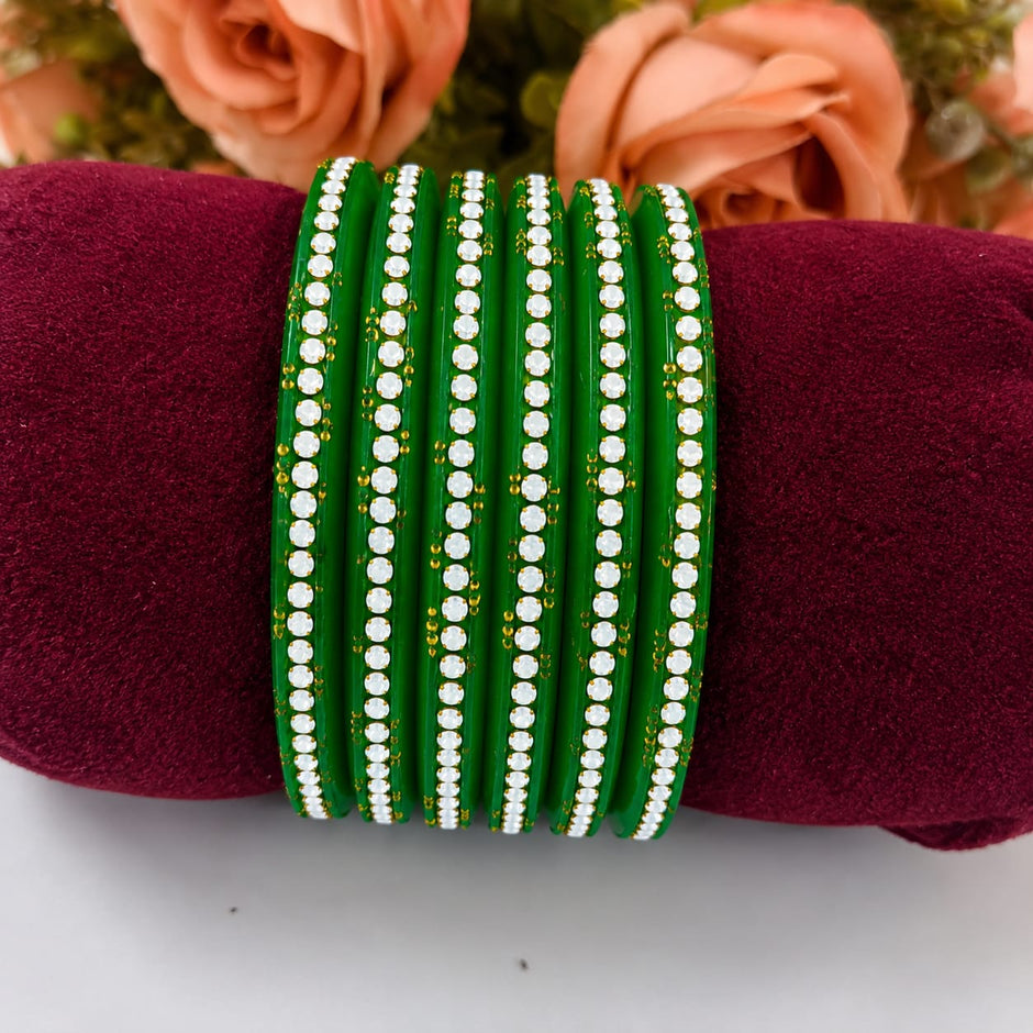 Green  Stone Bangles
