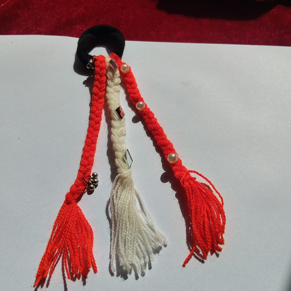 Kid Orange White Bahu Braid