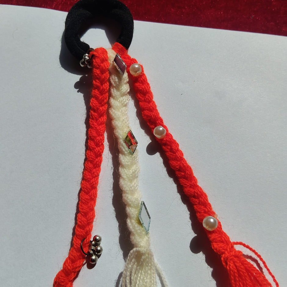 Kid Orange White Bahu Braid