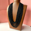 Radiant black beads flow mala