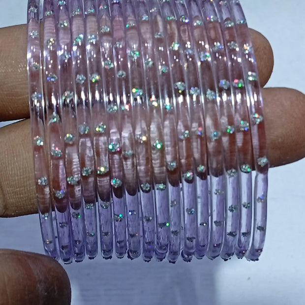 Light purple  rain drop Glass Bangles