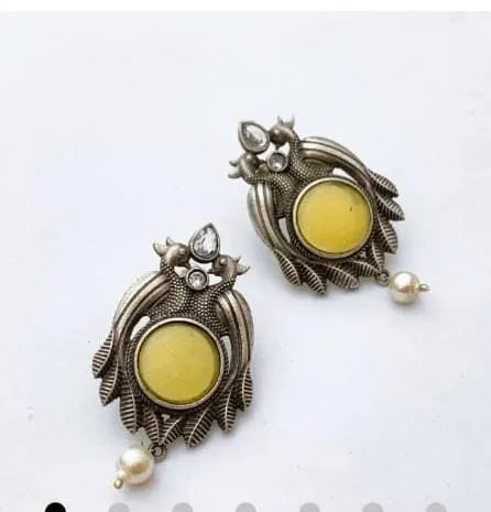 Yellow Mor Oxidized Earing