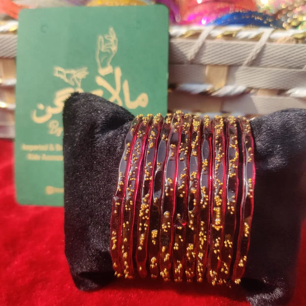 Rainbow Mehroon Glass Bangle