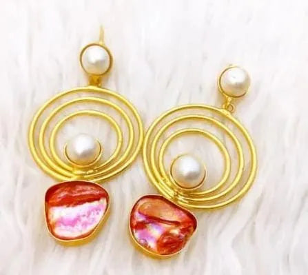 Golden Moti Earings