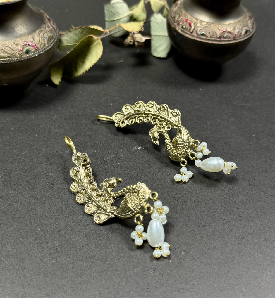Peacock Golden ear cuffs