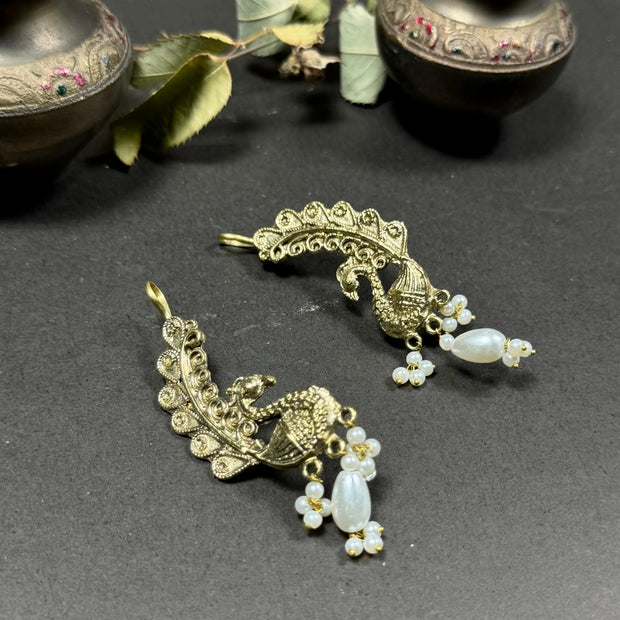 Peacock Golden ear cuffs