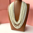 Radiant white bead flow mala