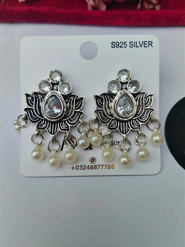 White Taj Pearl Earrings
