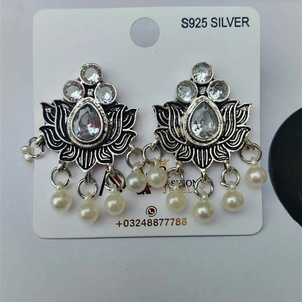 White Taj Pearl Earrings