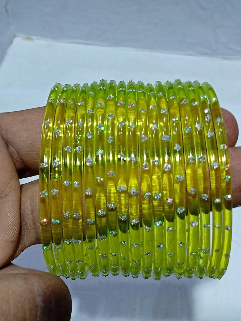 Mustad yellow rain drop Glass Bangles