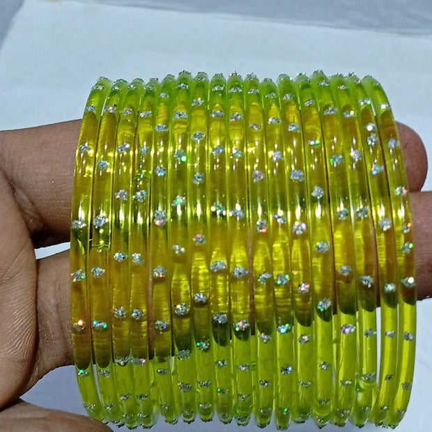 Mustad yellow rain drop Glass Bangles