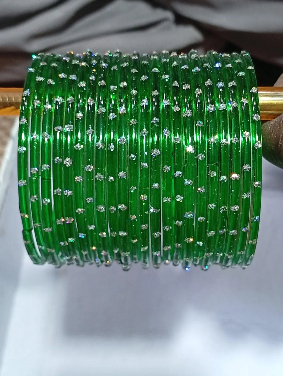 Green rain drop Glass Bangles