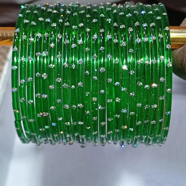 Green rain drop Glass Bangles