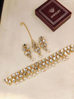 White Bindiya Kundan Set