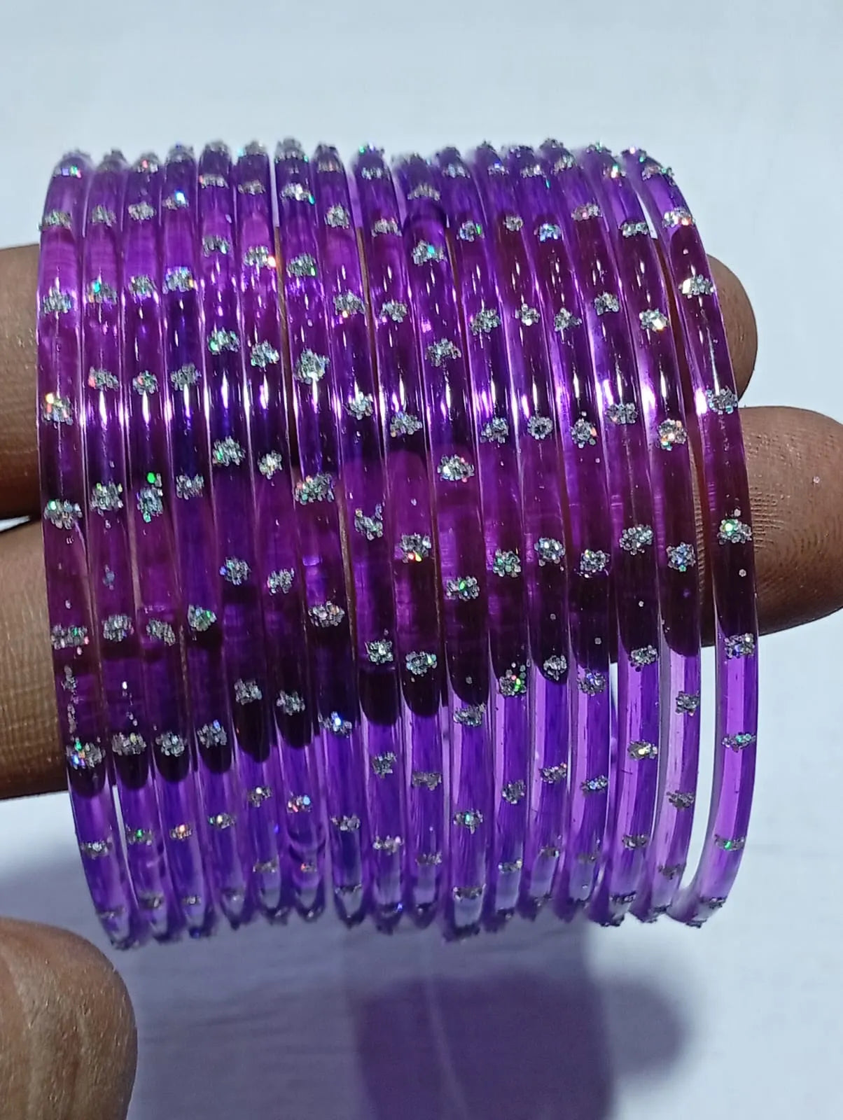 Purple rain drop Glass Bangles