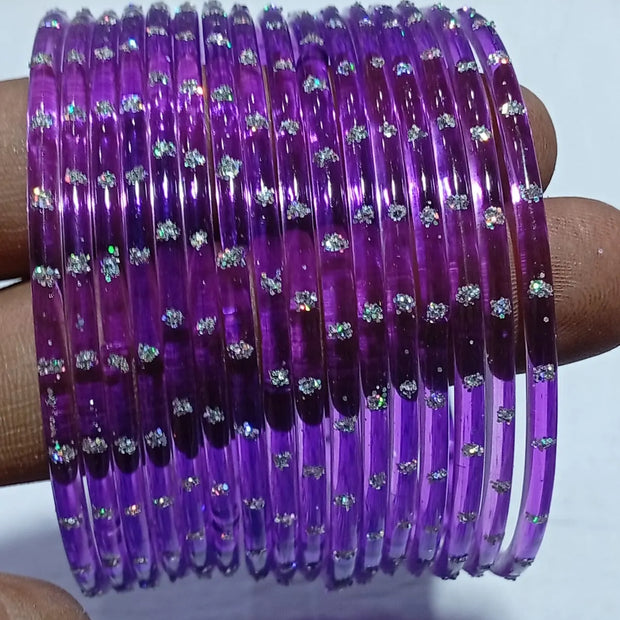 Purple rain drop Glass Bangles