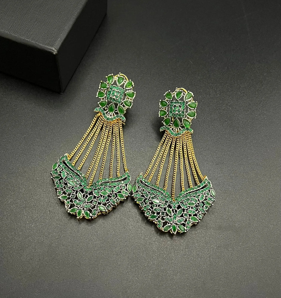 Green Designer Earrings