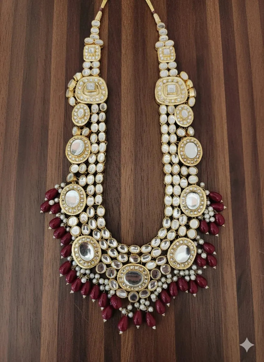 Designer Red Kundun Rani Mala